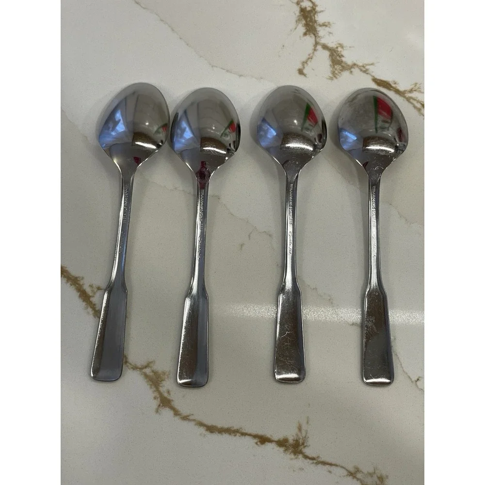 Vintage Friendship WM A Rogers Oneida‎ Spoon Set of 4 Stainless Steel Dessert